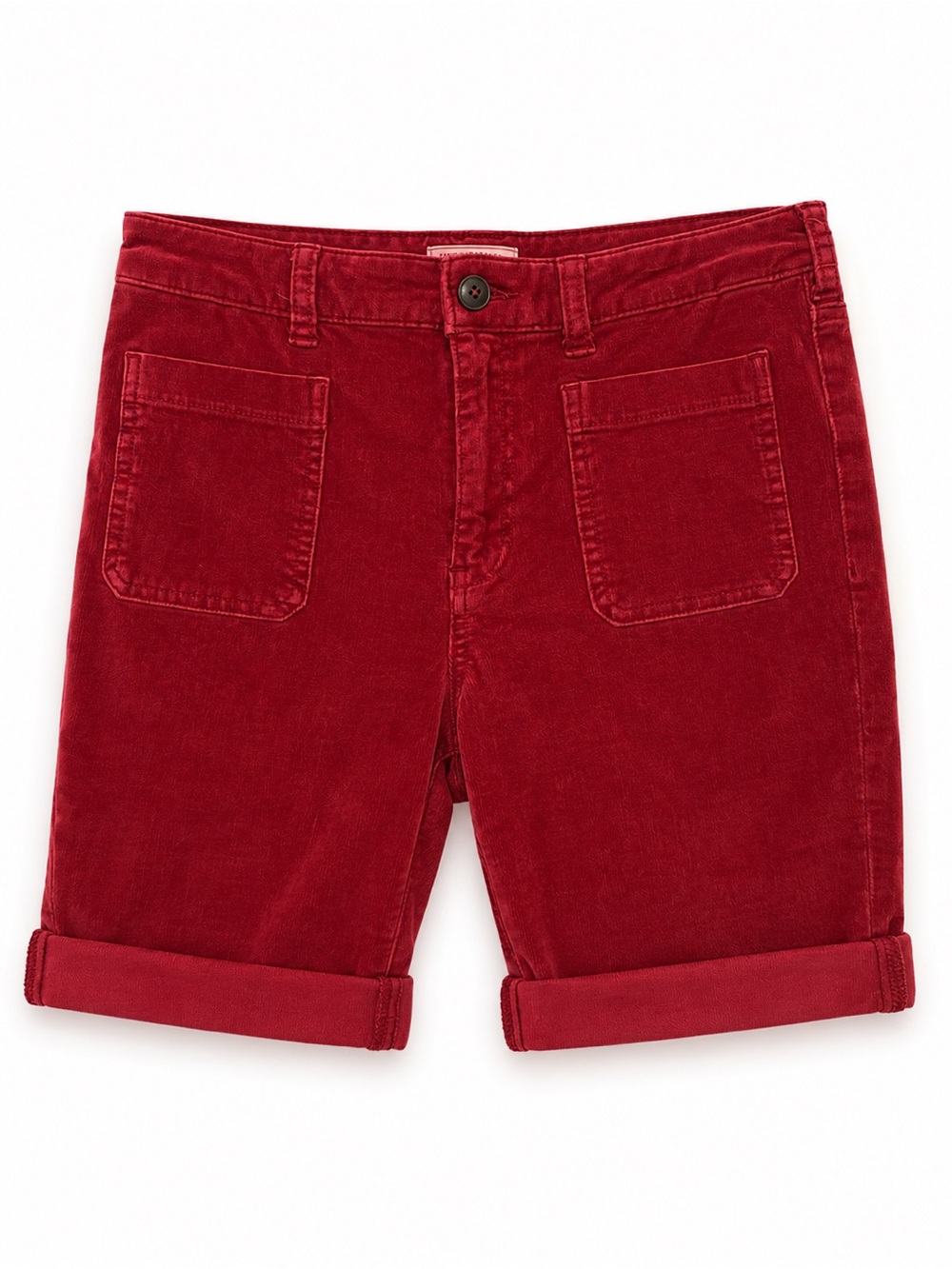 Pilcro Anthropologie Red Corduroy Bermuda Shorts Raw Hem High Rise Size 29